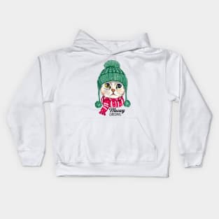 Meowy Christmas Jingle Cat Kids Hoodie